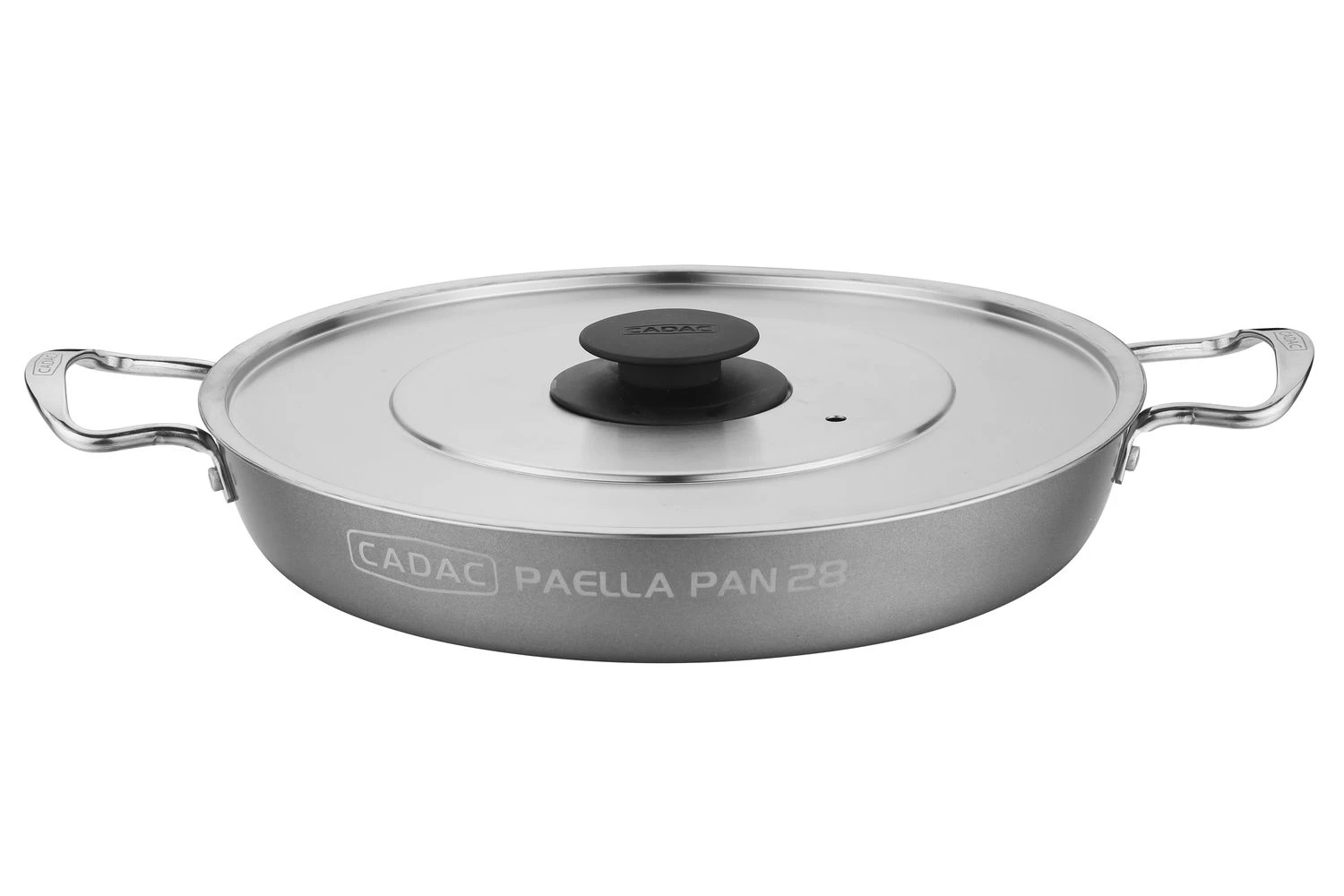 CADAC Paella Pfanne Ø28cm Grau Mit Deckel Für Grillo Chef 40 / Citi Chef 40 / Safari Chef 30 3 CADAC Paella Pfanne Ø28cm Grau Mit Deckel Für Grillo Chef 40 / Citi Chef 40 / Safari Chef 30