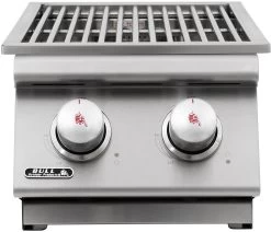 BULL Einbau Seitenbrenner Double / Edelstahl / Slide-In