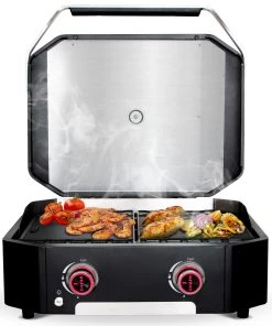 COZZE Plancha 600 / Plancha Grill Mit 2 Gusseisen Grillplatten 15 COZZE Plancha 600 / Plancha Grill Mit 2 Gusseisen Grillplatten -Broil King Store COZZE Plancha 600 2 Brenner Gasgrill Food