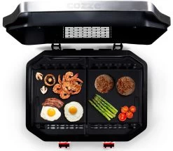 COZZE Plancha 600 / Plancha Grill Mit 2 Gusseisen Grillplatten 16 COZZE Plancha 600 / Plancha Grill Mit 2 Gusseisen Grillplatten -Broil King Store COZZE Plancha 600 2 Brenner Gasgrill Food Topview