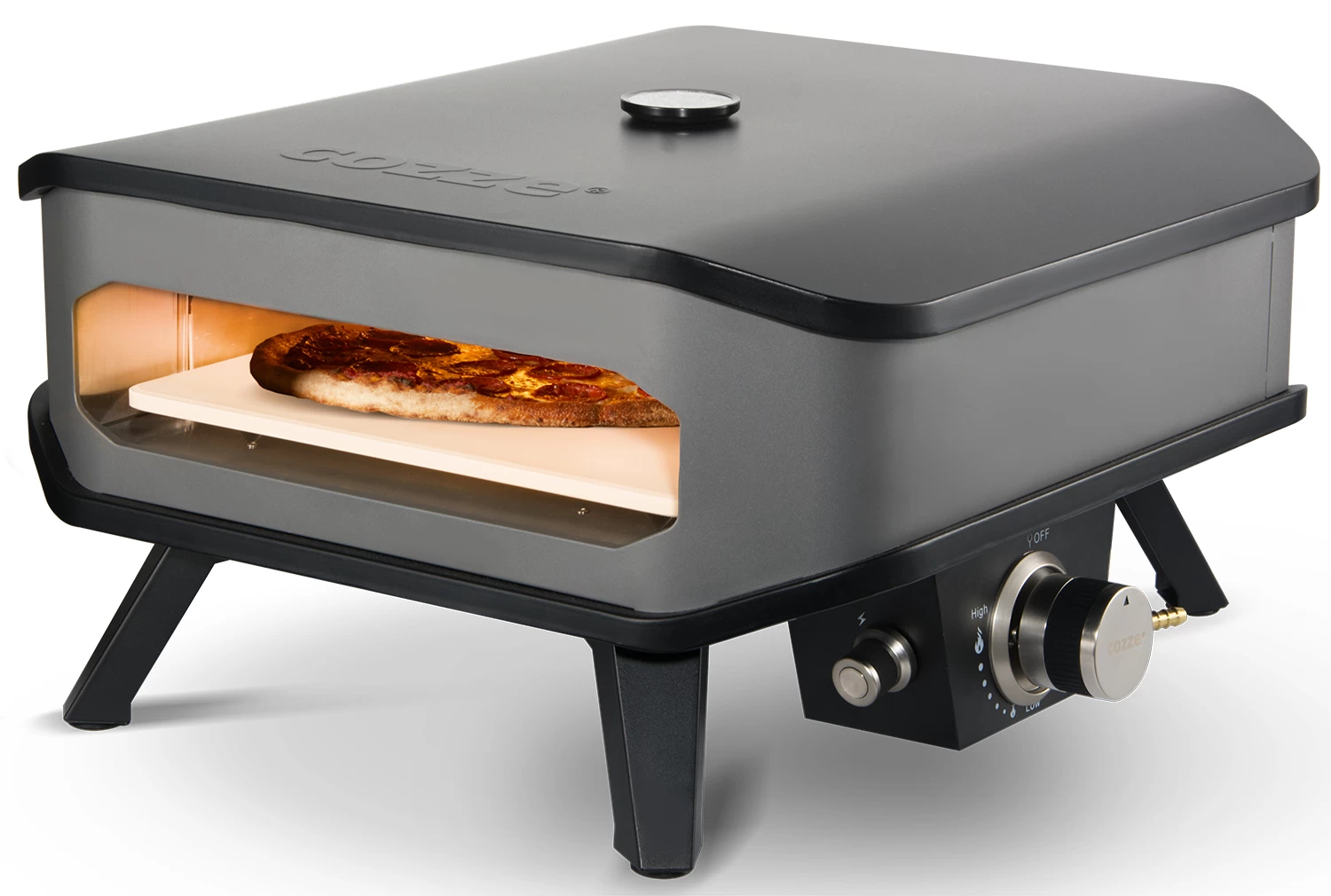 COZZE Pizzaofen Gas 34 Cm (13") Mit Thermometer - Inkl. Pizzastein 4 COZZE Pizzaofen Gas 34 Cm (13") Mit Thermometer - Inkl. Pizzastein – Bild 2