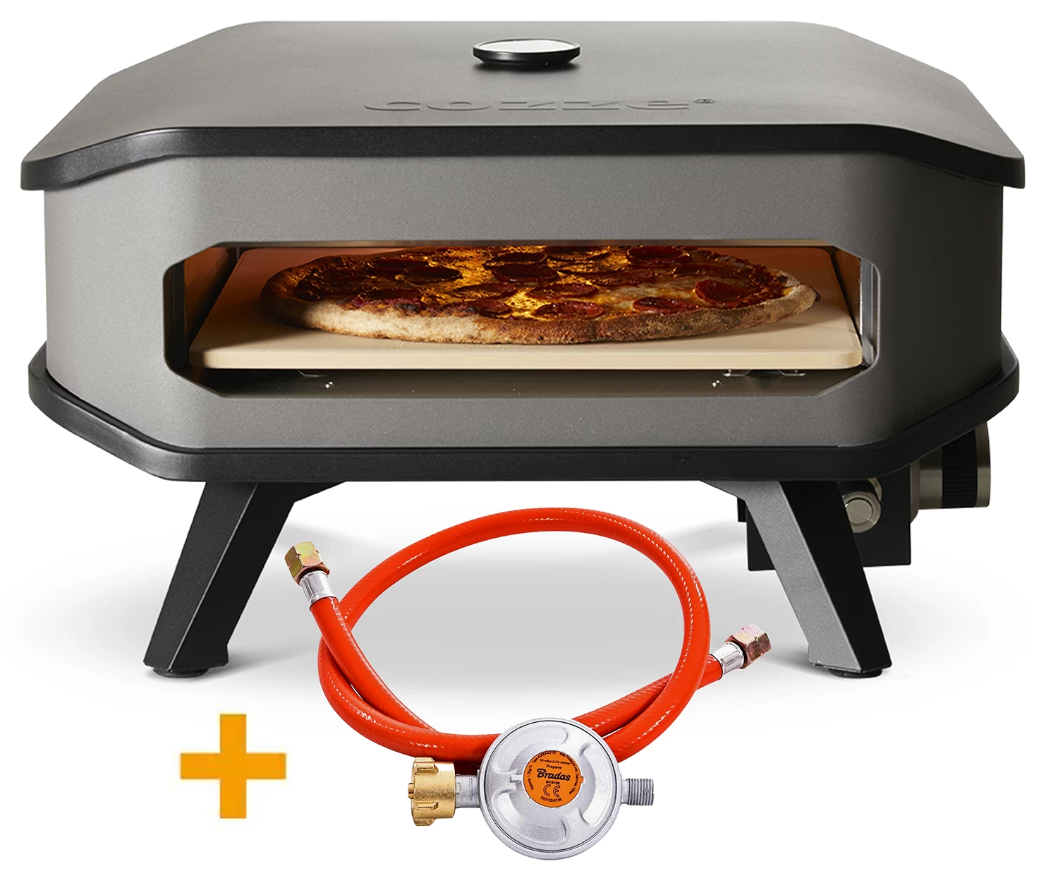 COZZE Pizzaofen Gas 34 Cm (13") Mit Thermometer - Inkl. Pizzastein 3 COZZE Pizzaofen Gas 34 Cm (13") Mit Thermometer - Inkl. Pizzastein