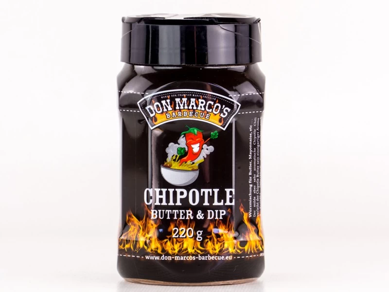 Don Marcos Chipotle Butter & Dip BBQ Rub 220g Dose 3 Don Marcos Chipotle Butter & Dip BBQ Rub 220g Dose