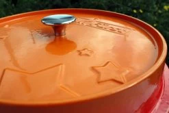 Grillfürst Emaillierter Dutch Oven Ohne Füsse DO12 - Orange -Broil King Store Grillfuerst Dutch Oven Emaillierung orange