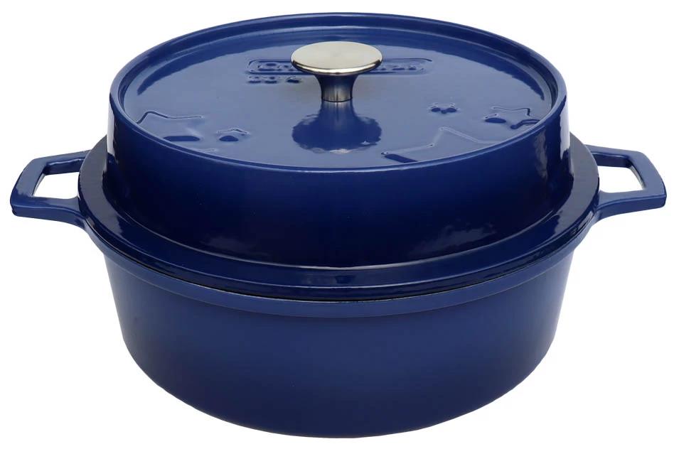 Grillfürst Emaillierter Dutch Oven Ohne Füsse DO4 - Blau 4 Grillfürst Emaillierter Dutch Oven Ohne Füsse DO4 - Blau – Bild 2