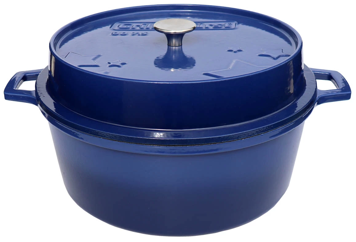 Grillfürst Emaillierter Dutch Oven Ohne Füsse DO7,5 - Blau 4 Grillfürst Emaillierter Dutch Oven Ohne Füsse DO7,5 - Blau – Bild 2