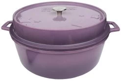 Grillfürst Emaillierter Dutch Oven Ohne Füsse DO12 - Lila -Broil King Store Grillfuerst Gusseisentopf emailliert DO12 lila