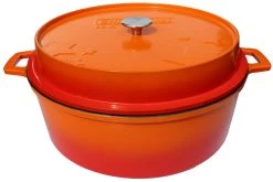 Grillfürst Emaillierter Dutch Oven Ohne Füsse DO12 - Orange -Broil King Store Grillfuerst Gusseisentopf emailliert DO12 orange