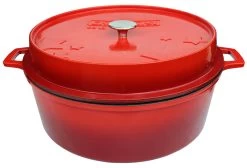 Grillfürst Emaillierter Dutch Oven Ohne Füsse DO12 - Rot -Broil King Store Grillfuerst Gusseisentopf emailliert DO12 rot