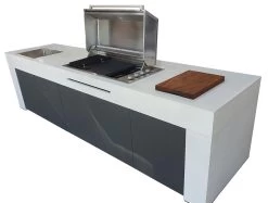 Grillfürst Outdoor Küche Aus 3-tlg. Gegossenem Beton Und HPL (300 Cm X 90 Cm) - Mit Einbaugrill Und Spüle 7 Grillfürst Outdoor Küche Aus 3-tlg. Gegossenem Beton Und HPL (300 Cm X 90 Cm) - Mit Einbaugrill Und Spüle -Broil King Store Grillfuerst Outdoor Kueche Beton HPL schmal