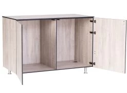 Grillfürst Outdoor Küche Schrank Modul Groß OKS130 Eiche -Broil King Store Grillfuerst Outdoor Kueche Schrank Modul gross Tuer offen Eiche