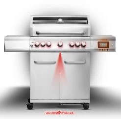 Grillfürst G521E Smart Grill - Mit Automatischer Temperatursteuerung, Hochtemperaturbrenner, Heckbrenner Und Edelstahl Rosten -Broil King Store Grillfuerst Smart Grill G521 mit Bodenprojektion