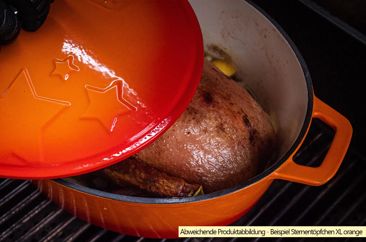 Grillfürst Dutch Oven Sternentöpfchen / Gusseisen Bräter - Emailliert - XL - Lila 7 Grillfürst Dutch Oven Sternentöpfchen / Gusseisen Bräter - Emailliert - XL - Lila – Bild 5