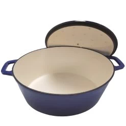 Grillfürst Dutch Oven Sternentöpfchen / Gusseisen Bräter - Emailliert - XL - Blau 10 Grillfürst Dutch Oven Sternentöpfchen / Gusseisen Bräter - Emailliert - XL - Blau -Broil King Store Grillfuerst Sternentoepfchen blau Braeter XL 20 093 Deckel offen
