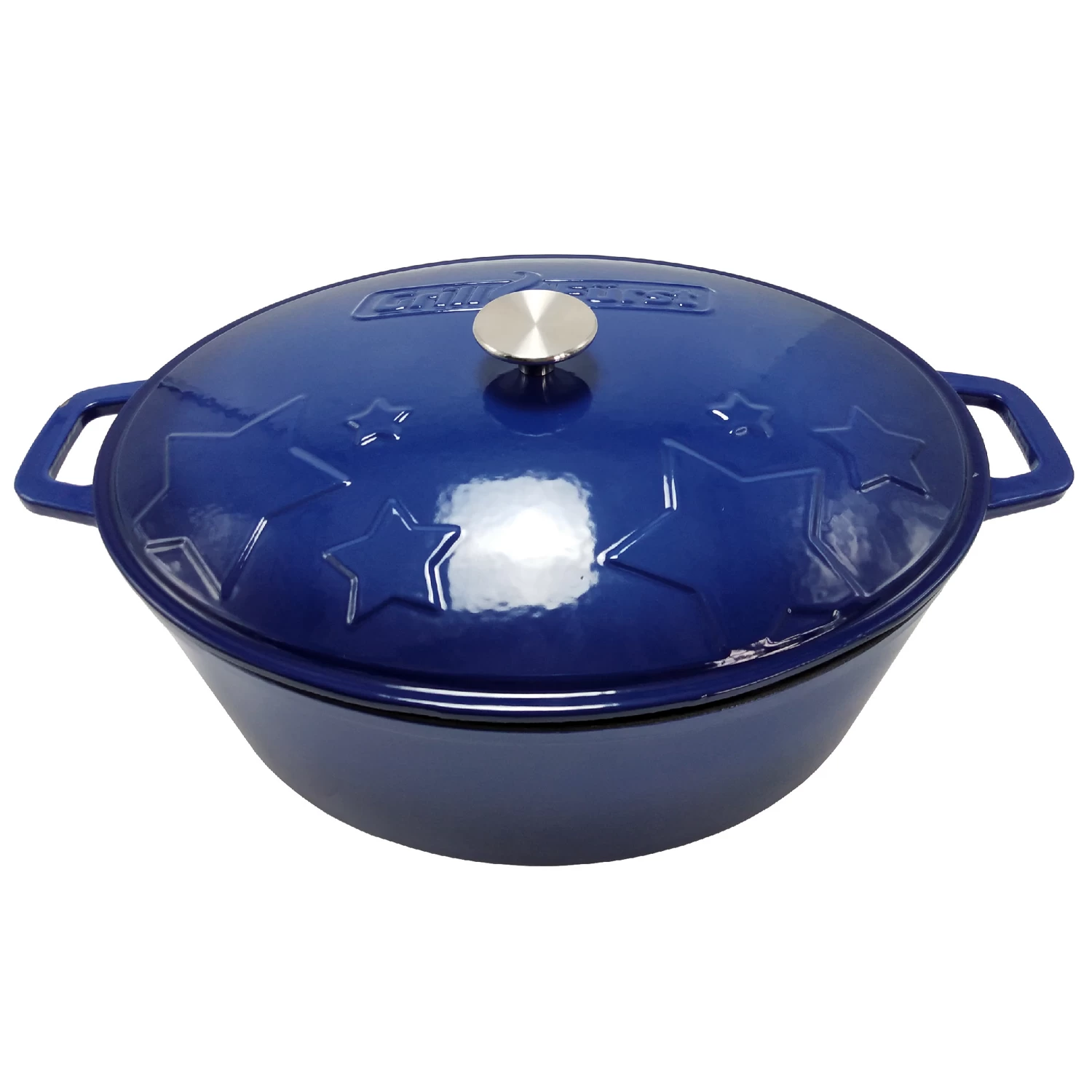 Grillfürst Dutch Oven Sternentöpfchen / Gusseisen Bräter - Emailliert - XL - Blau 3 Grillfürst Dutch Oven Sternentöpfchen / Gusseisen Bräter - Emailliert - XL - Blau