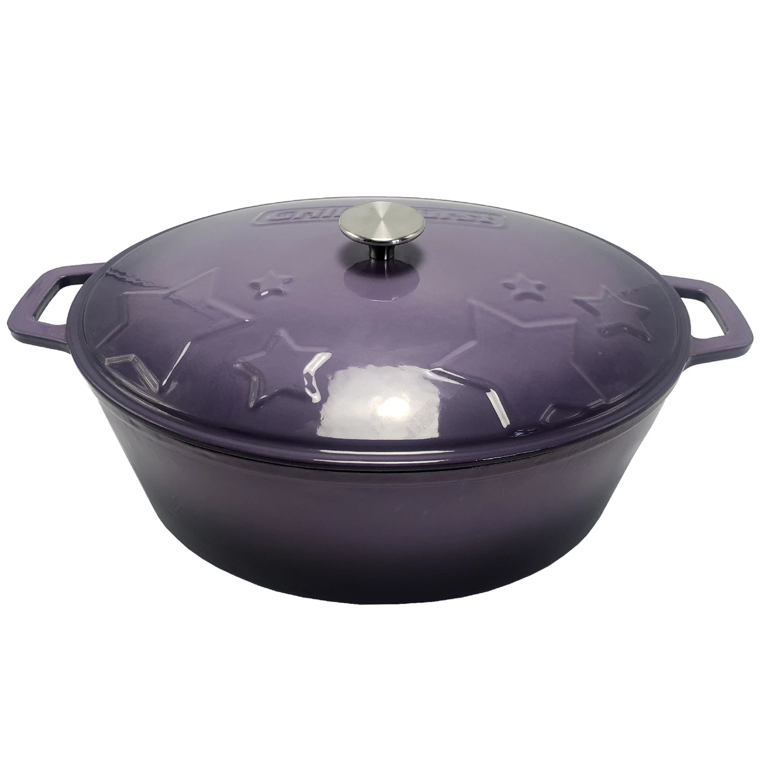 Grillfürst Dutch Oven Sternentöpfchen / Gusseisen Bräter - Emailliert - XL - Lila 3 Grillfürst Dutch Oven Sternentöpfchen / Gusseisen Bräter - Emailliert - XL - Lila