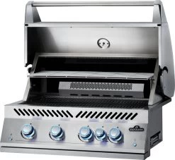 Napoleon 700-Series 32" BIG32 Edelstahl Einbaugrill Inkl. Drehspieß - Modell 2023 -Broil King Store Napoleon Einbaugrill BIG32 Warmhalterost vorne