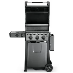 Napoleon Freestyle 365 Gasgrill, Graphit - Mit Seitenbrenner - Modell 2023 - X-DEAL Inkl. Abdeckhaube Und Gussplatte -Broil King Store Napoleon Freestyle 365 SB front Seite abgeklappt 1