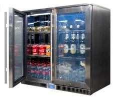 Napoleon Outdoor - Kühlschrank, 210 Liter, 2-türig Mit Doppelverglasung Und LED Beleuchtung - Wasserdicht Nach IP24 -Broil King Store Napoleon Outdoor Kueche Kuehlschrank gefuellt seitliche offen
