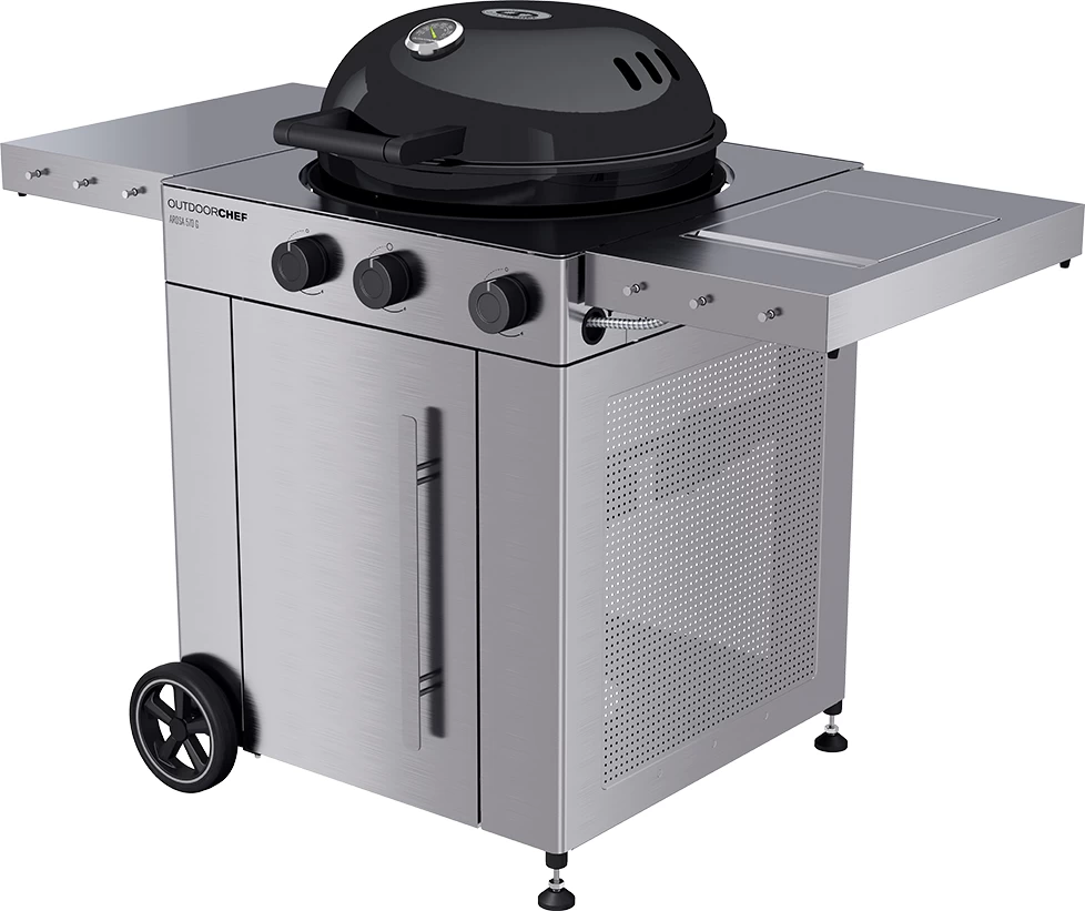Outdoorchef Gas Kugelgrill Arosa 570 G Premium Steel Inkl. Seitenkocher 4 Outdoorchef Gas Kugelgrill Arosa 570 G Premium Steel Inkl. Seitenkocher – Bild 2