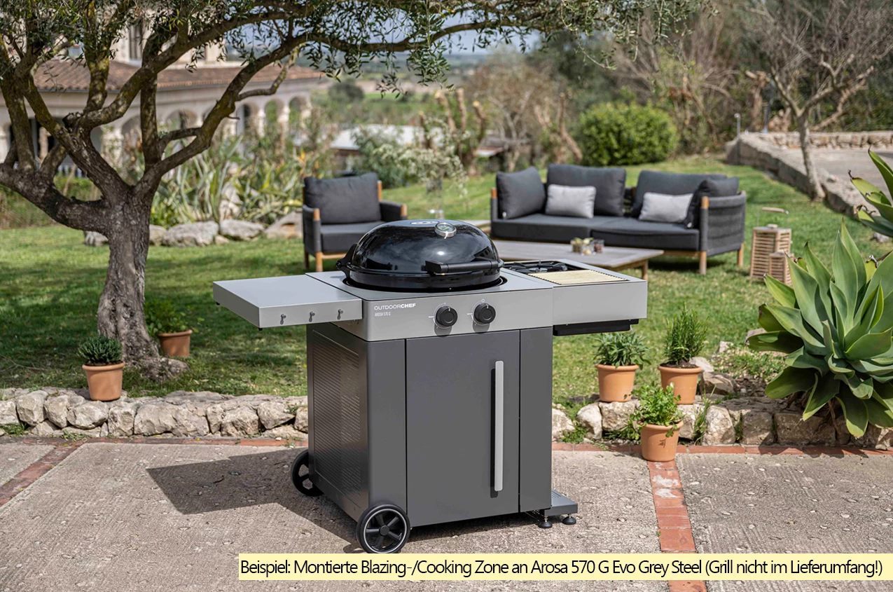 Outdoorchef Blazing Zone + Cooking Zone Kit Plus Für Arosa Evo Grey Steel 3 Outdoorchef Blazing Zone + Cooking Zone Kit Plus Für Arosa Evo Grey Steel