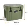 Petromax Kühlbox 50 Liter Oliv - Inkl. Sitzkissen, Haft-Unterlage Und Einsatzkorb