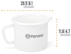 Petromax Emaille Milchtopf / 1400 Ml / Weiß -Broil King Store Petromax Milchtopf Emaille 1400ml weiss Abmessungen