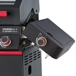 Rösle Videro G4-S VARIO+ Schwarz Gasgrill - FC Bayern Edition -Broil King Store Roesle Gasgrill Videro FC Bayern Detail Seitenablage
