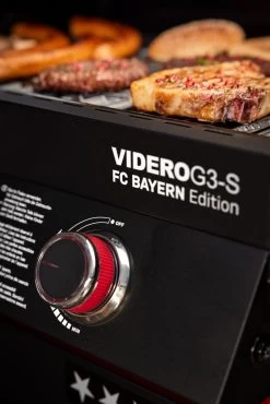 Rösle Videro G3-S VARIO+ Schwarz Gasgrill - FC Bayern Edition -Broil King Store Roesle Gasgrill Videro G3 S FC Bayern Edition Bedienblende