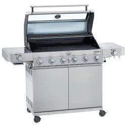 Rösle Edelstahl Gasgrill Videro G6-S VARIO+ - Limited Edition Modell 2023 - SMART Deal Inkl. Grillfürst Grill Control -Broil King Store Roesle Videro 25528 G6 S Edelstahl Deckel offen