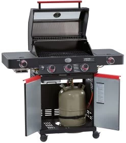 Rösle Videro G3-S VARIO+ Schwarz Gasgrill - FC Bayern Edition -Broil King Store Roesle Videro G3 S FC Bayern Unterschrank offen