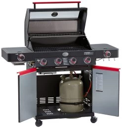 Rösle Videro G4-S VARIO+ Schwarz Gasgrill - FC Bayern Edition -Broil King Store Roesle Videro G4 S FC Bayern Unterschrank offen