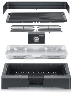 Severin Elektro Tischgrill Mit Grillplatte - 2.200 Watt -Broil King Store Severin Elektrogrill PG8567 Aufbau