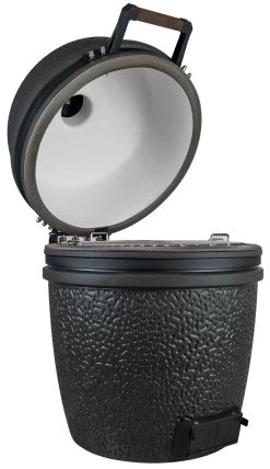 The Bastard Keramikgrill VX Large - Solo - Schwarz Matt - Modell 2023 18 The Bastard Keramikgrill VX Large - Solo - Schwarz Matt - Modell 2023 -Broil King Store The Bastard VX Keramikgrill Large Solo offen links