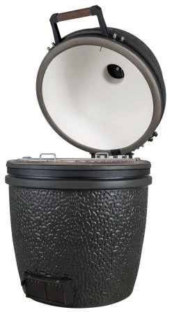 The Bastard Keramikgrill VX Large - Solo - Schwarz Matt - Modell 2023 19 The Bastard Keramikgrill VX Large - Solo - Schwarz Matt - Modell 2023 -Broil King Store The Bastard VX Keramikgrill Large Solo offen rechts