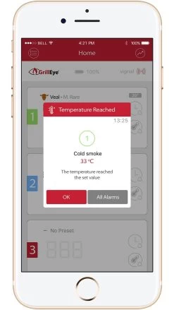 GrillEye Smart Bluetooth Grillthermometer (Grill Eye) -Broil King Store grilleye app alarm temperatur