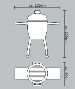 Monolith Grill LeChef Red Mit Gestell Und Seitentischen MG23R - Set - Auslaufmodell -Broil King Store monolith lechef abmessungen gestell 201030