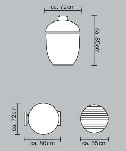 Monolith Grill LeChef Red Ohne Gestell Und Seitentische MG23RNC - Set -Broil King Store monolith lechef abmessungen korpus 201030